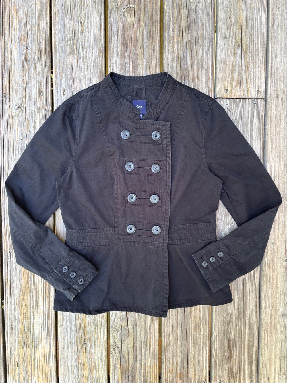 GAP | Black Military Chic Style Double Breasted Cotton Utility Jacket | Size M